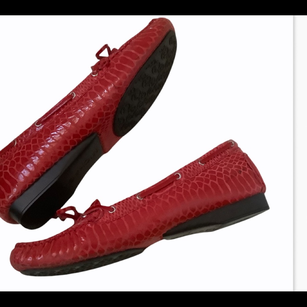 Michael Kors Sutton moccasin loafer red croc leather slip ons flat shoes